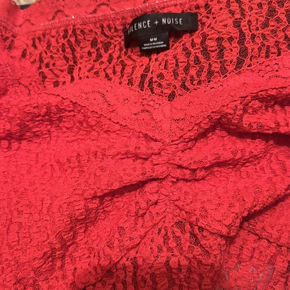 urban outfitters red lace long sleeve top - Picture 4 of 5